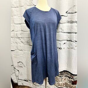 Toad&Co Navy Blue Casual Shift Dress Pockets‎ Comfort Hiking Trail Outdoors
